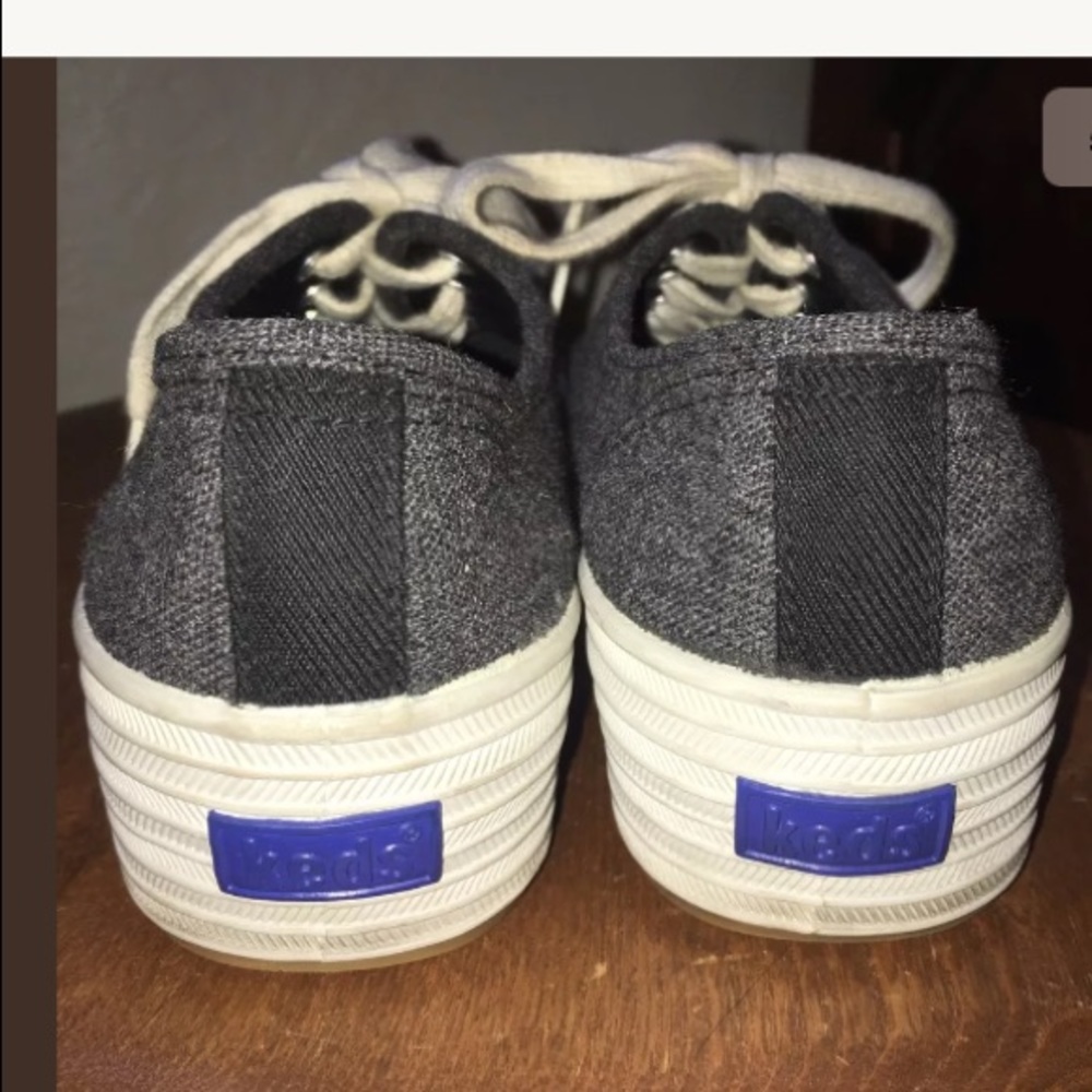 Keds Gray Canvas Double Platform Shell Toe Tennis - image 3